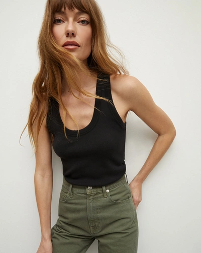 Veronica Beard Birke Scoopneck Tank Top In Black In Black