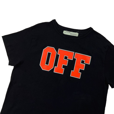 Pre-owned Off-white ‘off' Orange Font T Shirt In Black