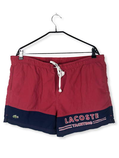 Pre-owned Lacoste 90's Vintage  Red Swim Shorts M241 In Red/navy