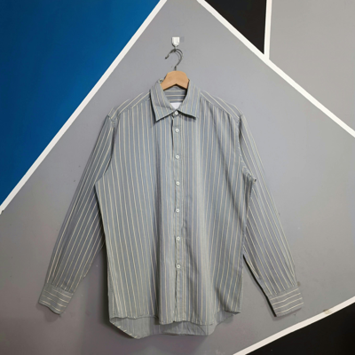 Pre-owned Prada Striped Button-up Shirt In Grey