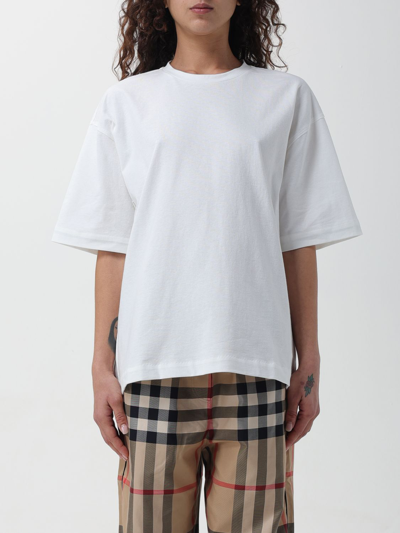 Shop Burberry T-shirt  Woman Color White