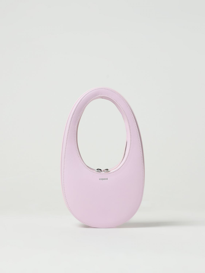Coperni Curved Smooth Top Handle Shoulder Bag In Pink
