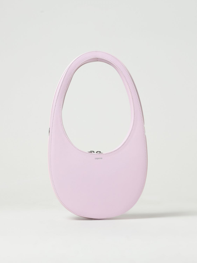 Coperni Curved Smooth Top Handle Shoulder Bag In Pink