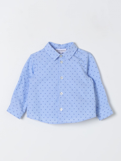 Shop Emporio Armani Shirt  Kids Kids Color Gnawed Blue