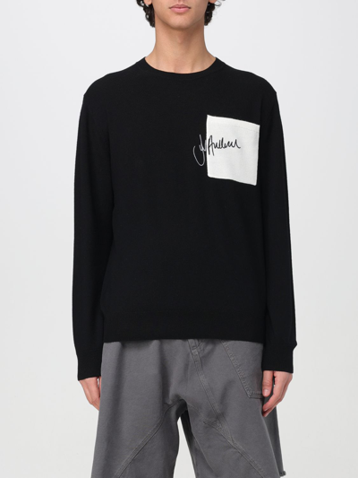 Jw Anderson Black Embroidered Sweater In Black
