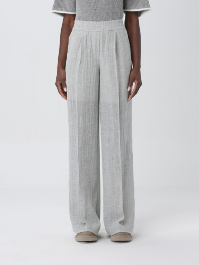 Shop Brunello Cucinelli Pants  Woman Color Grey
