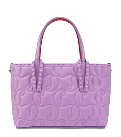 Shop Christian Louboutin Cabata Embossed Leather Tote Bag In Purple