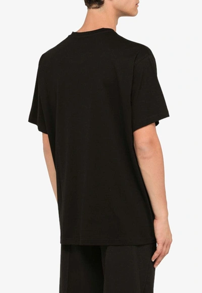 Shop Burberry Check Ekd Short-sleeved Crewneck T-shirt In Black
