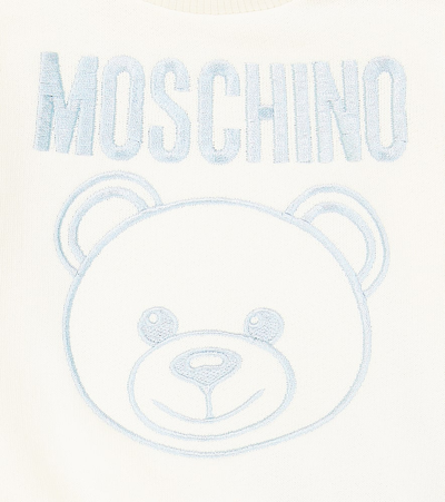 Shop Moschino Baby Teddy Bear Cotton Sweatshirt And Sweatpants Set In White