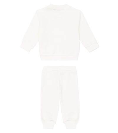 Moschino Baby Teddy Bear Cotton Sweatshirt And Sweatpants Set In White