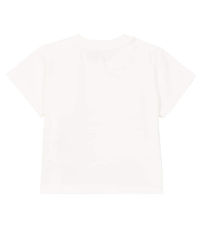 Shop Moschino Baby Printed Cotton Jersey T-shirt In White