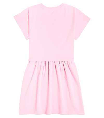 Shop Moschino Teddy Bear Cotton-blend Jersey Dress In Pink