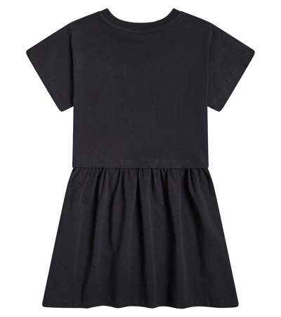 Shop Moschino Teddy Bear Cotton-blend Jersey Dress In Black
