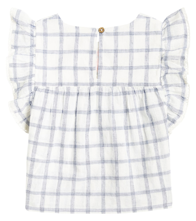 Shop Louise Misha Mala Checked Cotton And Linen Shirt In White