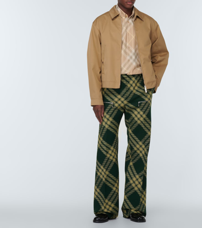 Shop Burberry Check Cotton Shirt In Beige