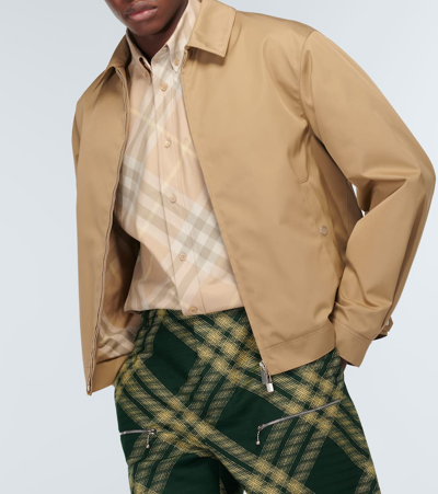 Shop Burberry Check Cotton Shirt In Beige