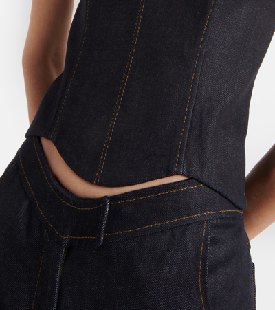 Aya Muse Non-stretch Denim Jacket In Blue