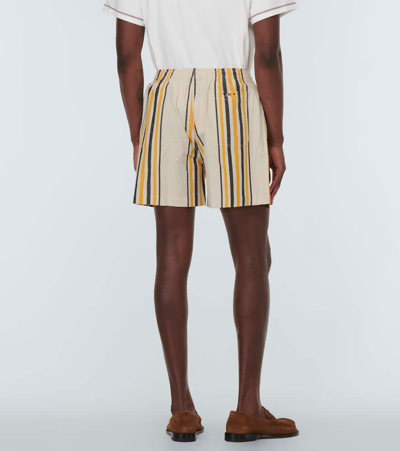 Bode Namesake Striped Cotton Shorts In Multicoloured