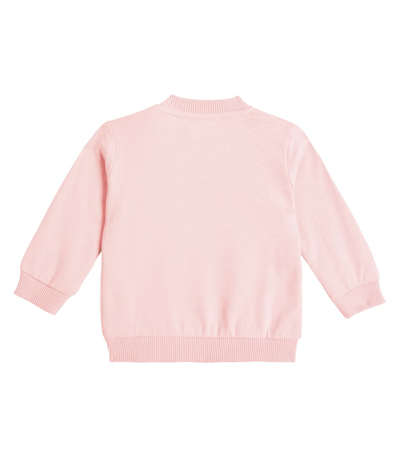 Shop Moschino Baby Printed Cotton Jersey Sweatshirt In Pink