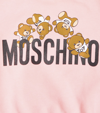 Shop Moschino Baby Printed Cotton Jersey Sweatshirt In Pink