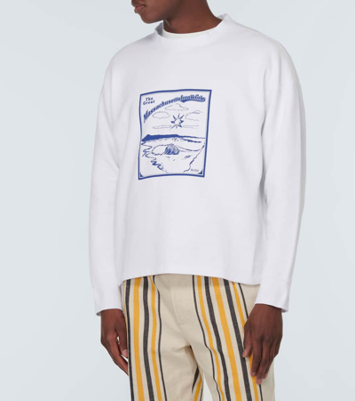 Shop Bode Ironworks Cotton Jersey Sweatshirt In White