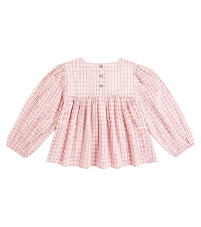 Louise Misha Vally Checked Cotton Blouse In Multicoloured