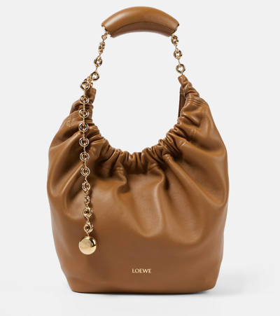 Loewe Small Leather Squeeze Top-handle Bag In Brown