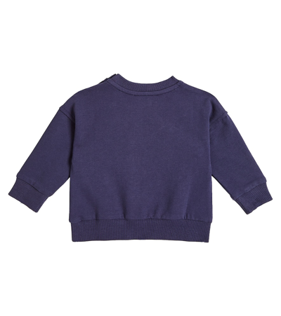 Shop Moschino Baby Printed Cotton Jersey Sweatshirt In Blue