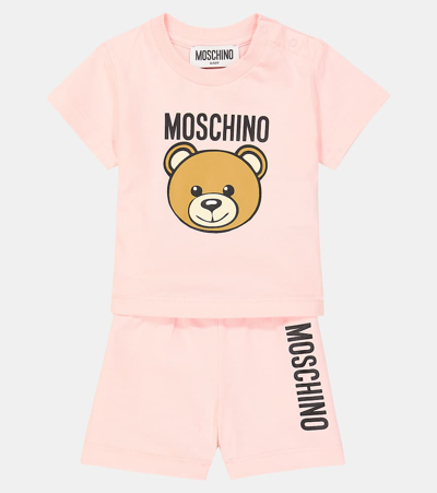 Shop Moschino Baby Cotton T-shirt And Shorts Set In Pink