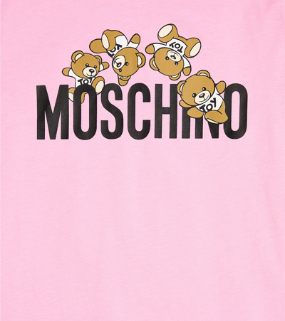 Shop Moschino Printed Cotton Jersey T-shirt In Pink