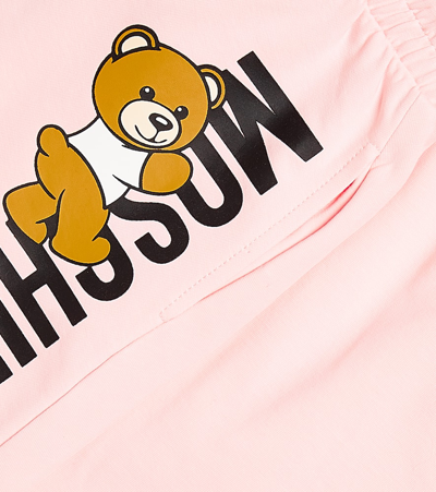Shop Moschino Logo Cotton-blend Skirt In Pink