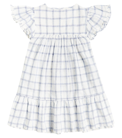 Shop Louise Misha Carlina Checked Cotton And Linen Dress In Multicoloured