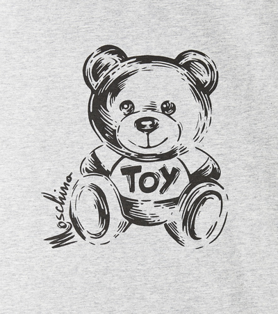 Shop Moschino Teddy Bear Cotton-blend Jersey T-shirt In Grey