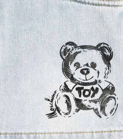 Shop Moschino Teddy Bear Denim Skort In Blue