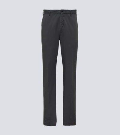 Shop Incotex Cotton Straight Pants In Grey