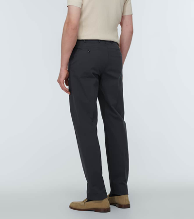 Shop Incotex Cotton Straight Pants In Grey