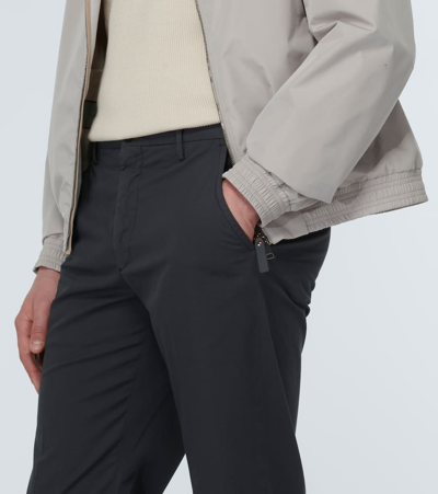 Shop Incotex Cotton Straight Pants In Grey