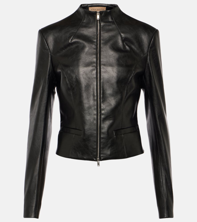 Shop Aya Muse Ubala Faux Leather Jacket In Black
