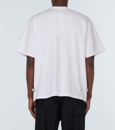 Shop Sacai Cotton Jersey T-shirt In White