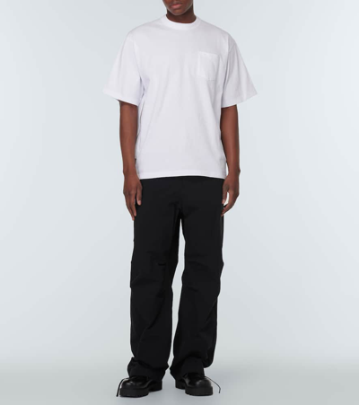Sacai Basic Crewneck T-shirt With Zip Detail In White