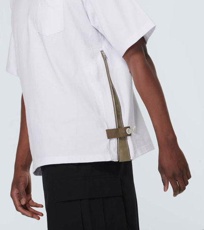 Sacai Basic Crewneck T-shirt With Zip Detail In White