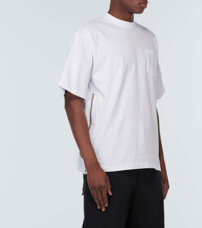 Shop Sacai Cotton Jersey T-shirt In White