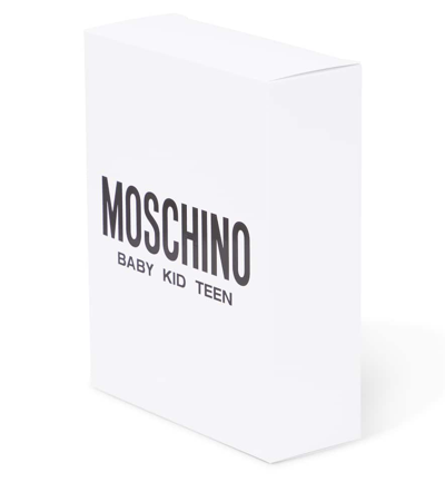 Shop Moschino Baby Printed Cotton Jersey Onesie In White