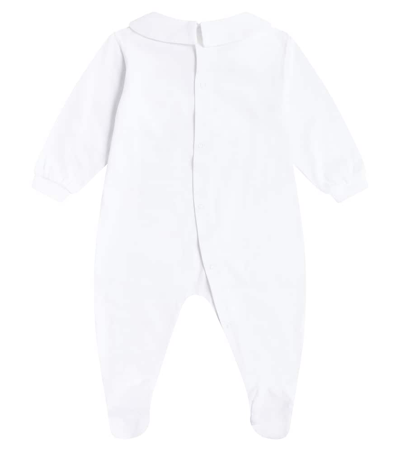 Shop Moschino Baby Printed Cotton Jersey Onesie In White