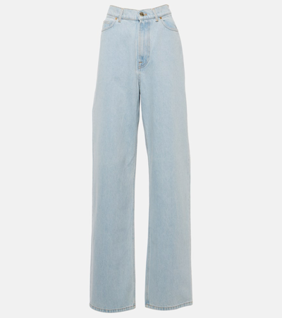 Shop Nina Ricci High-rise Straight Jeans In Blue