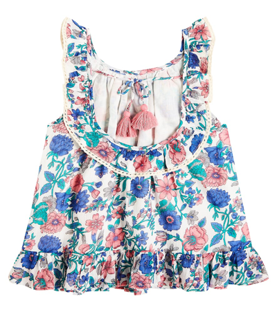 Shop Louise Misha Zelie Ruffled Floral Cotton Dress In White