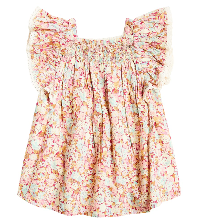 Shop Louise Misha Baby Martine Floral Cotton Dress In Multicoloured