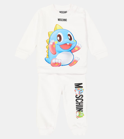 Moschino Baby Printed Cotton Jersey Tracksuit In White