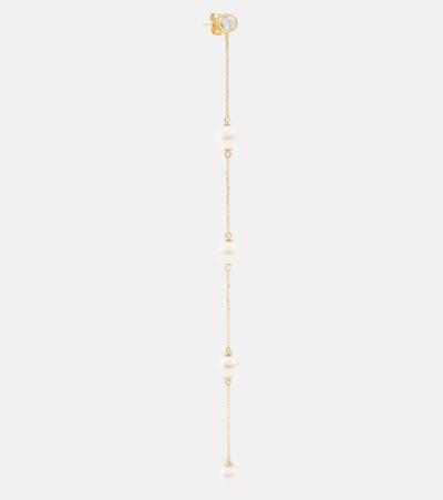 Mateo 14kt Gold Earrings With Diamonds And Pearls In Gold