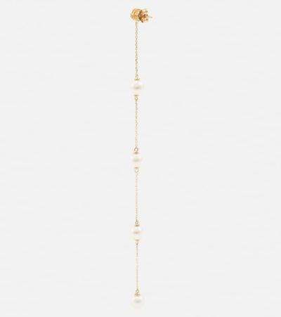 Mateo 14kt Gold Earrings With Diamonds And Pearls In Gold